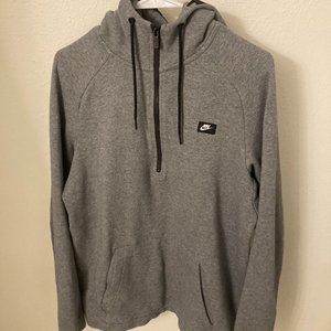 Nike Men's Large Quarter 1/4 Zip Hoodie, Gray